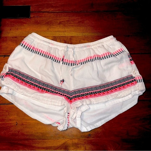 Soft cotton drawstring pull-on shorts or bathing suit cover vintage boho shorts - Picture 1 of 3